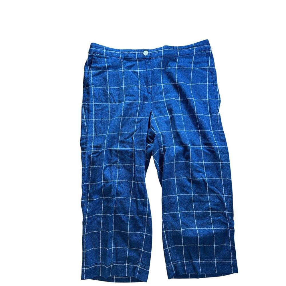 J Jill Pants Womens Plus Size 16 Straight Cropped Blue Work Office Best Seller
